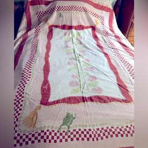 IKEA RARE Retired Minnon Ros Pink White Fairy Tale Theme Twin Duvet 64x86